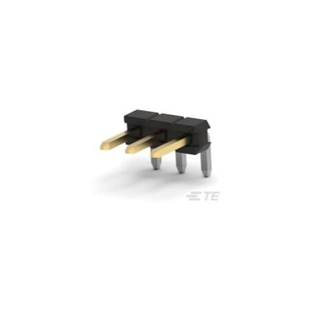 Te Connectivity Board Connector, 3 Contact(S), 1 Row(S), Male, Right Angle, Solder Terminal, Black Insulator 2842112-3